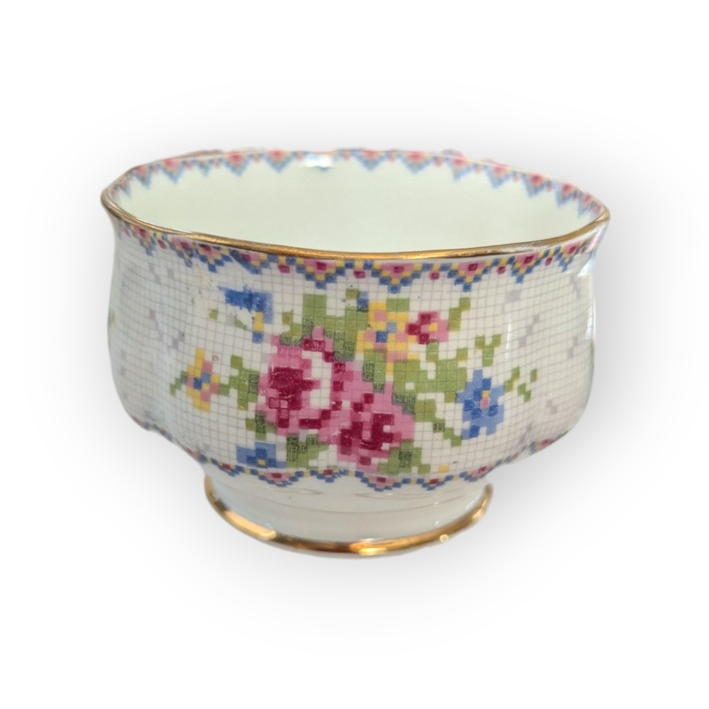 Rotal Albert Petit Point Bone China Sugar Dish